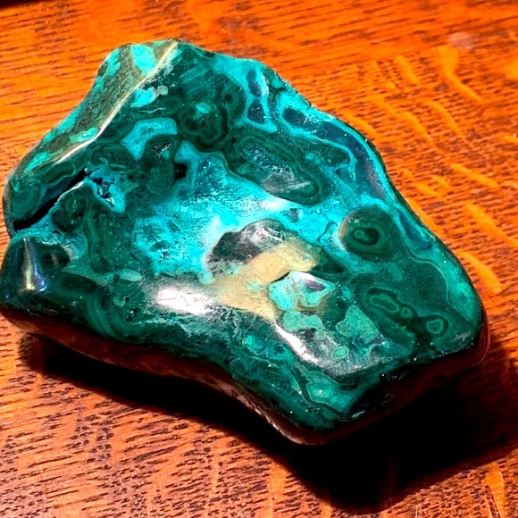 MALACHITE AND CHRYSOCOLLA POLISHED 5 INCH HEALING STONES - Picture 7 of 12